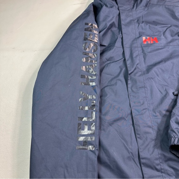 Helly Hansen Ervik Jacket Mens Rainwear Helly Tech Full Zip Hooded Navy - Picture 8 of 10